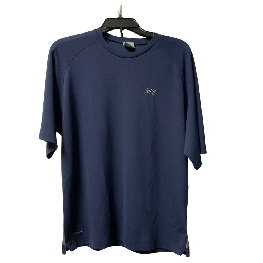 NIKE Shirt Men Blue Size L Sphere Dry Short Sleeve Crew Mesh Training Active